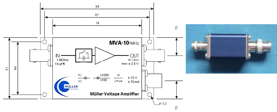 1 MHz filter for connecting the output cable to the recorder